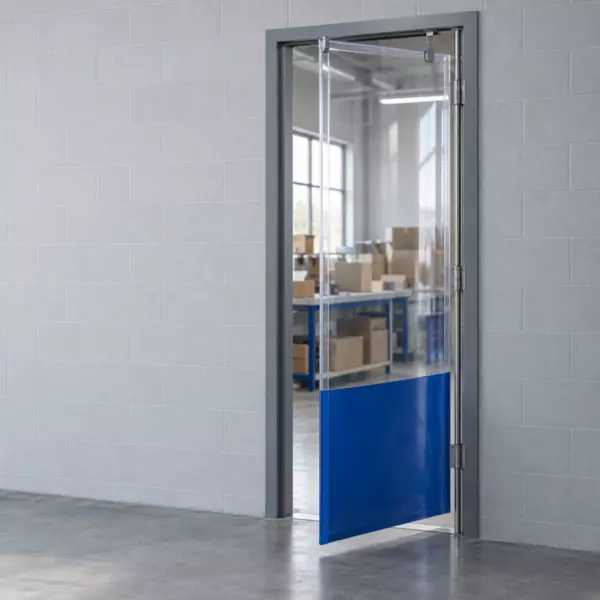 Маятниковая распашная одностворчатая эластичная дверь из ПВХ 240*100